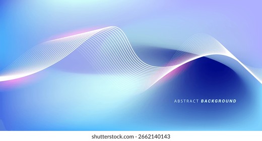 Abstractas fondo azul degradado con líneas brillantes ondas. Fondo minimalista para el Anuncio, cartel, cubierta, folleto, volante, Sitio web