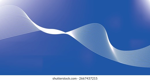Abstractas fondo azul degradado con líneas brillantes ondas. Fondo minimalista para el Anuncio, cartel, cubierta, folleto, volante, Sitio web