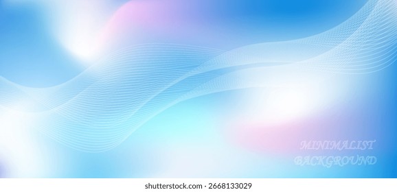 Abstractas fondo azul degradado con líneas brillantes ondas. Fondo minimalista para el Anuncio, cartel, cubierta, folleto, volante, Sitio web
