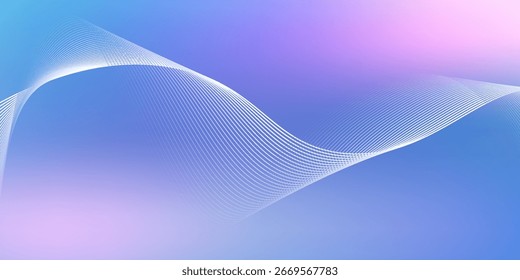 Abstractas fondo azul degradado con líneas brillantes ondas. Fondo minimalista para el Anuncio, cartel, cubierta, folleto, volante, Sitio web. Eps10