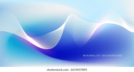 Abstractas fondo azul degradado con líneas brillantes ondas. Fondo minimalista para el Anuncio, cartel, cubierta, folleto, volante, Sitio web	