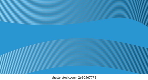 Abstract blue gradient background with shining lines waves. Minimalist background for banner, poster, cover, brochure, flyer, website modern