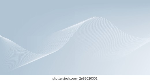 Abstrakter blauer Farbverlauf-Hintergrund mit leuchtenden Linien Wellen. Minimalistischer Hintergrund für Banner, Poster, Cover, Broschüre, Flyer, Website