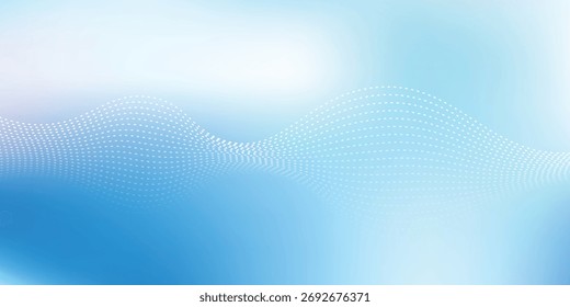 Abstract blue gradient background with shining lines waves. Minimalist background for banner, poster, cover, brochure, flyer, website