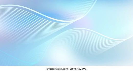 Abstract blue gradient background with shining lines waves. abstract wavy lines background.