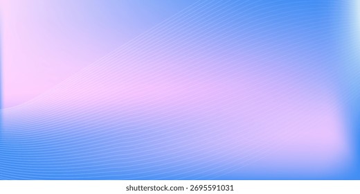 Abstract blue gradient background with shining lines waves. Minimalist background for banner, poster, cover, treps 10.
