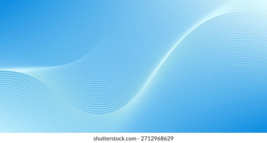 Abstractas fondo azul degradado con líneas brillantes ondas. Fondo minimalista para el Anuncio, cartel, cubierta, folleto, volante, Vector de Sitio web