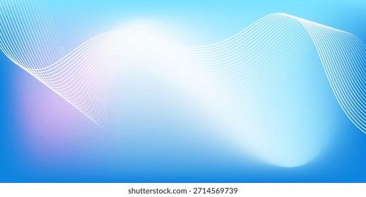 Abstractas fondo azul degradado con líneas brillantes ondas. Fondo minimalista para el Anuncio, cartel, cubierta, folleto, volante, Sitio web