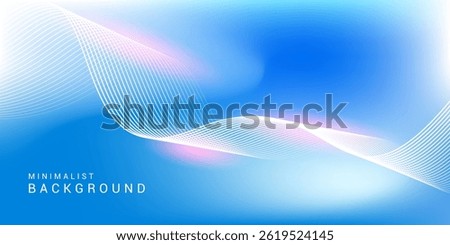 Abstract blue gradient background with shining lines waves. Minimalist background for banner, poster, cover, brochure, flyer, website