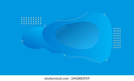 ABSTRACT BLUE GRADIENT BACKGROUND SMOOTH LIQUID COLORFUL BLURRED DESIGN WITH GEOMETRIC SHAPES VECTOR TEMPLATE GOOD FOR MODERN WEBSITE, WALLPAPER, COVER DESIGN 