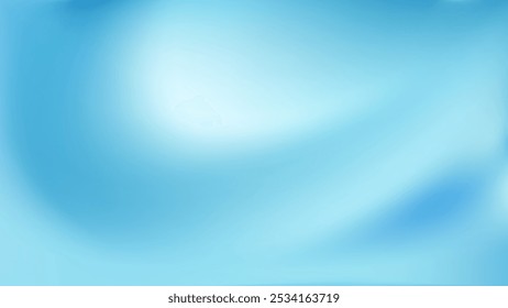Abstract Blue Gradient Background. Smooth fluid waves in vibrant shades of blue and white. Innovation bg for technology and business. Aesthetic clean template. Vector illustration EPS 10.