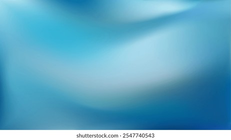 Fundo de gradiente azul abstrato. Ondas fluidas suaves em tons vibrantes de azul e branco. Inovação grande para tecnologia e negócios. Modelo estético limpo. Ilustração vetorial EPS 10.