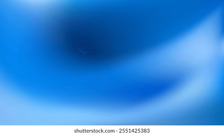 Abstract Blue Gradient Background. Smooth fluid waves in vibrant shades of blue and white. Innovation bg for technology and business. Aesthetic clean template. Vector illustration EPS 10.