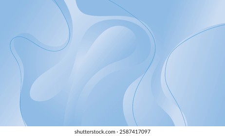 ABSTRACT BLUE GRADIENT BACKGROUND SMOOTH LIQUID COLORFUL BLURRED WITH HAND DRAWN ORGANIC SHAPES DESIGN VECTOR TEMPLATE GOOD FOR MODERN WEBSITE, WALLPAPER, COVER DESIGN 