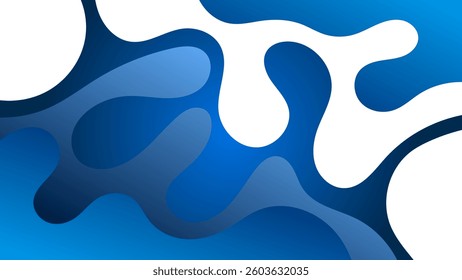 ABSTRACT BLUE GRADIENT BACKGROUND SMOOTH LIQUID COLORFUL BLURRED WITH HAND DRAWN ORGANIC SHAPES DESIGN VECTOR TEMPLATE GOOD FOR MODERN WEBSITE, WALLPAPER, COVER DESIGN 