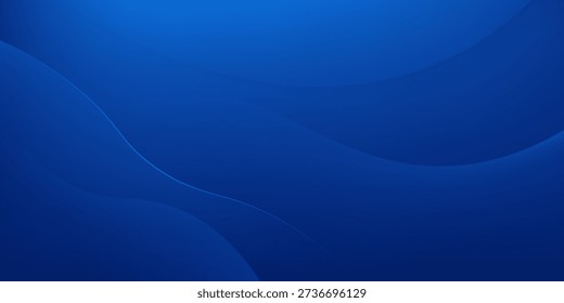 Abstract blue gradient background with smooth flowing wave shapes and soft curves.