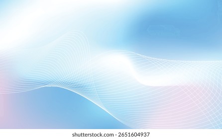 Abstract blue gradient background with sparkling wavy lines. Minimal background for banner, poster, cover, brochure, flyer and website.