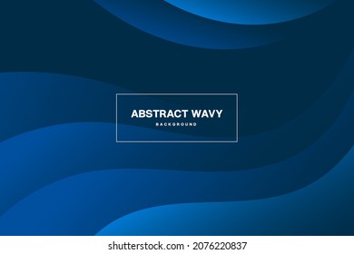 Abstract blue gradient background with wave shape. Eps10 vector.