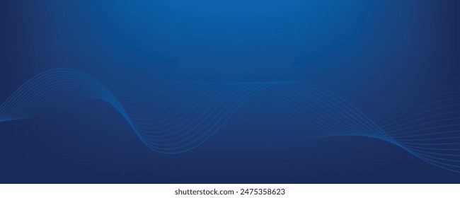 Abstract blue gradient background with waves.