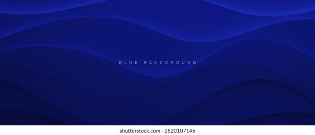 Abstract blue gradient background wavy shape design vector