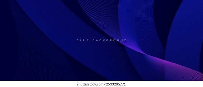 Abstract blue gradient background wavy shape design vector