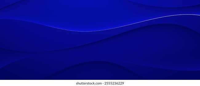 Abstract blue gradient background wavy shape design vector
