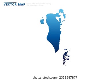 Resumen Gradiente azul del mapa de Bahréin sobre el vector de fondo blanco.