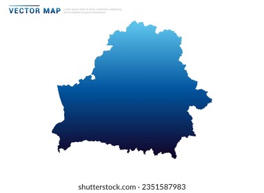 Abstract Blue gradient of Belarus map on white background vector.