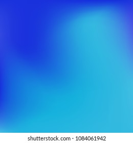 Abstract blue gradient. Blurred abstract background. Soft colors blurry blend. Holographic fresh illustration. Smooth blue texture. Beautiful natural light vector. Holographic soft mesh.