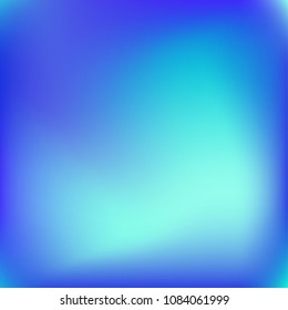 Abstract blue gradient. Blurred abstract background. Soft colors blurry blend. Holographic fresh illustration. Smooth blue texture. Beautiful natural light vector. Holographic soft mesh.