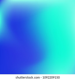 Abstract blue gradient. Blurred abstract background. Soft colors blurry blend. Holographic fresh illustration. Smooth blue texture. Beautiful natural light vector. Holographic soft mesh.