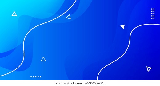 Abstract blue gradient color background with wave and line pattern