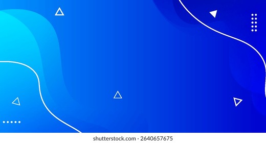Abstract blue gradient color background with wave and line pattern