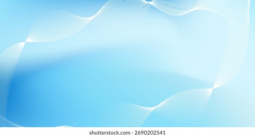 Abstract blue gradient color mesh effect background  with shine lines waves. Minimalist design futuristic. Ready for website, digital desktop, presentation, banner, and poster. eps 10.