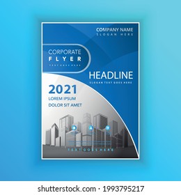 Abstract blue gradient corporate business marketing flyer design