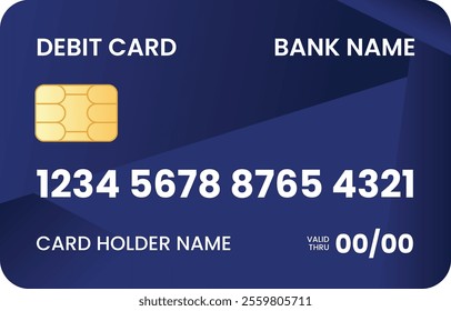 Abstract Blue Gradient Debit Card for International Payment While Traveling