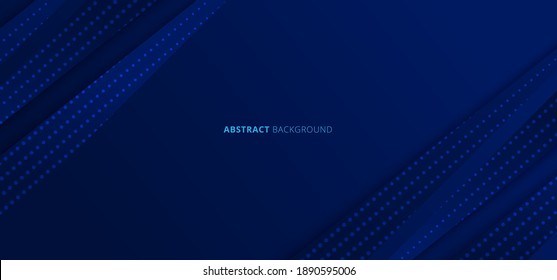 Resumen de líneas diagonales de degradado azul con patrones de puntos sobre fondo azul oscuro. Ilustración del vector
