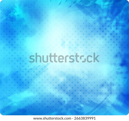 Abstract Blue Gradient with Dotted Texture, blue grunge background wit halftone dots watercolour vector, Abstract light blue winter pattern with snowflakes and glowing stars, 
