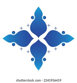 abstract blue gradient floral element design