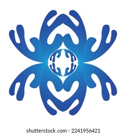 diseño de elementos florales de gradiente azul abstracto