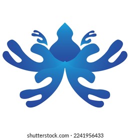 abstract blue gradient floral element design