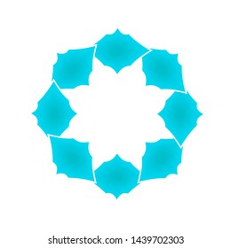 Abstract blue gradient frame or border on white background