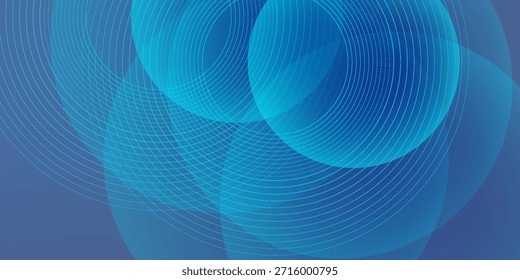 Fundo futurista de gradiente azul abstrato com círculos. Ilustração vetorial