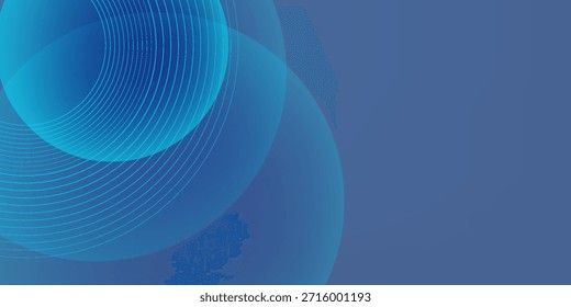 Fundo futurista de gradiente azul abstrato com círculos. Ilustração vetorial