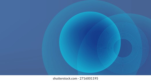 Fundo futurista de gradiente azul abstrato com círculos. Ilustração vetorial