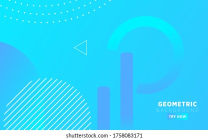 abstraktes geometrisches Design für blaue Farbverlauf-Hintergrundbanner.