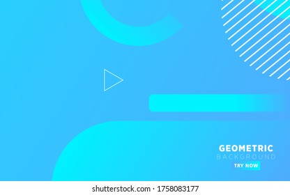 diseño de banner de fondo geométrico de gradiente azul abstracto.
