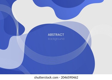 Abstrakter, blauer Farbverlauf-geometrischer Hintergrund. Modernes Hintergrunddesign. Wellenflüssige Formen bilden kreative Vorlagen. Geeignet für Präsentationsdesign. Website, Grundlage für Banner, Wallpaper, Broschüre