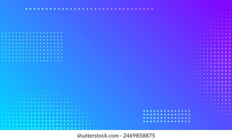 Abstract blue gradient geometric background with dots. Header banner. Bright abstract presentation backdrop. Vector illustration