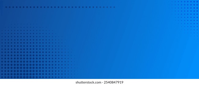 Abstract blue gradient geometric background with dots. Header banner. Bright abstract presentation backdrop. Vector illustration